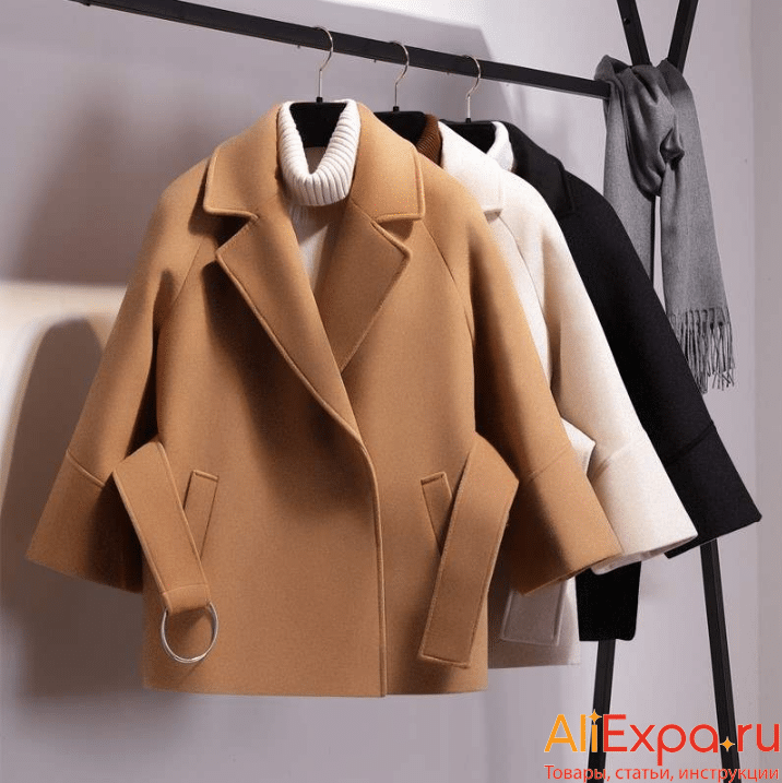 Короткое женское пальто с поясом от Adojewello купить на Алиэкспресс